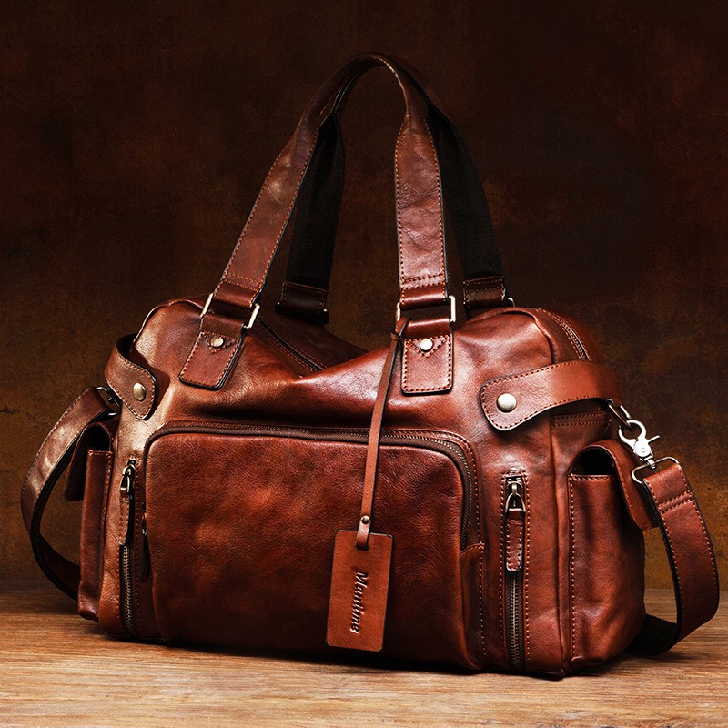 Canvas Backpack Casual - Bolsa masculina de borracha de couro