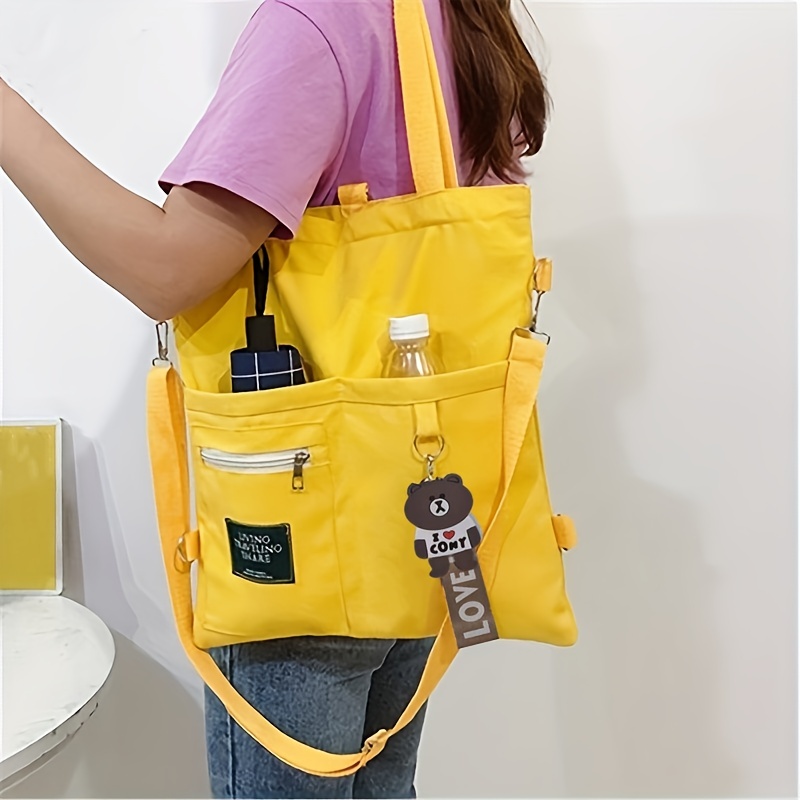 Canvas Backpack Casual - Bolsa de ombro feminina de lona,