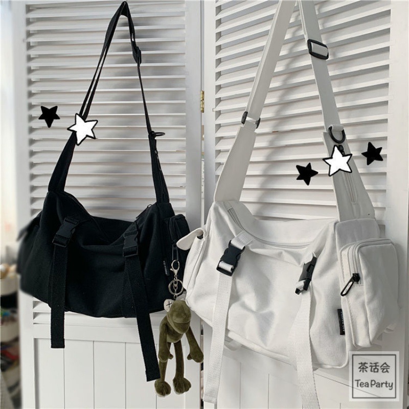 Canvas Backpack Casual - Lona crossbody sacos para mulheres jovens