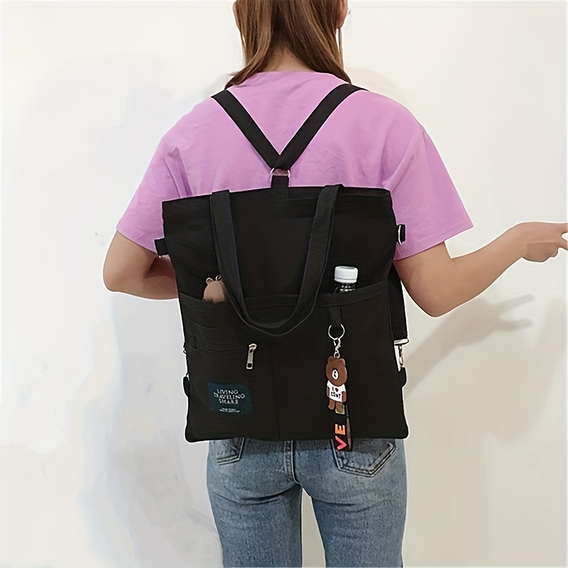 Bolsa de ombro feminina de lon - Canvas Backpack Casual avaliação e preço