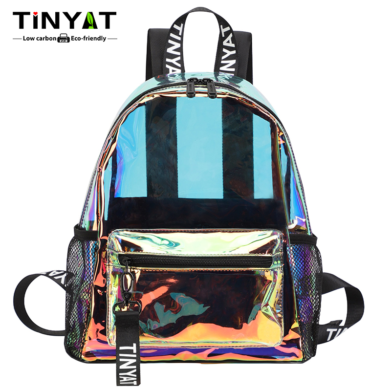 TINYAT Mochilas transparentes  - Fashion Backpack Women avaliação e preço